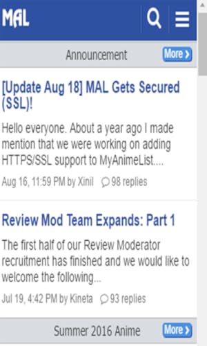 My Anime List Forums