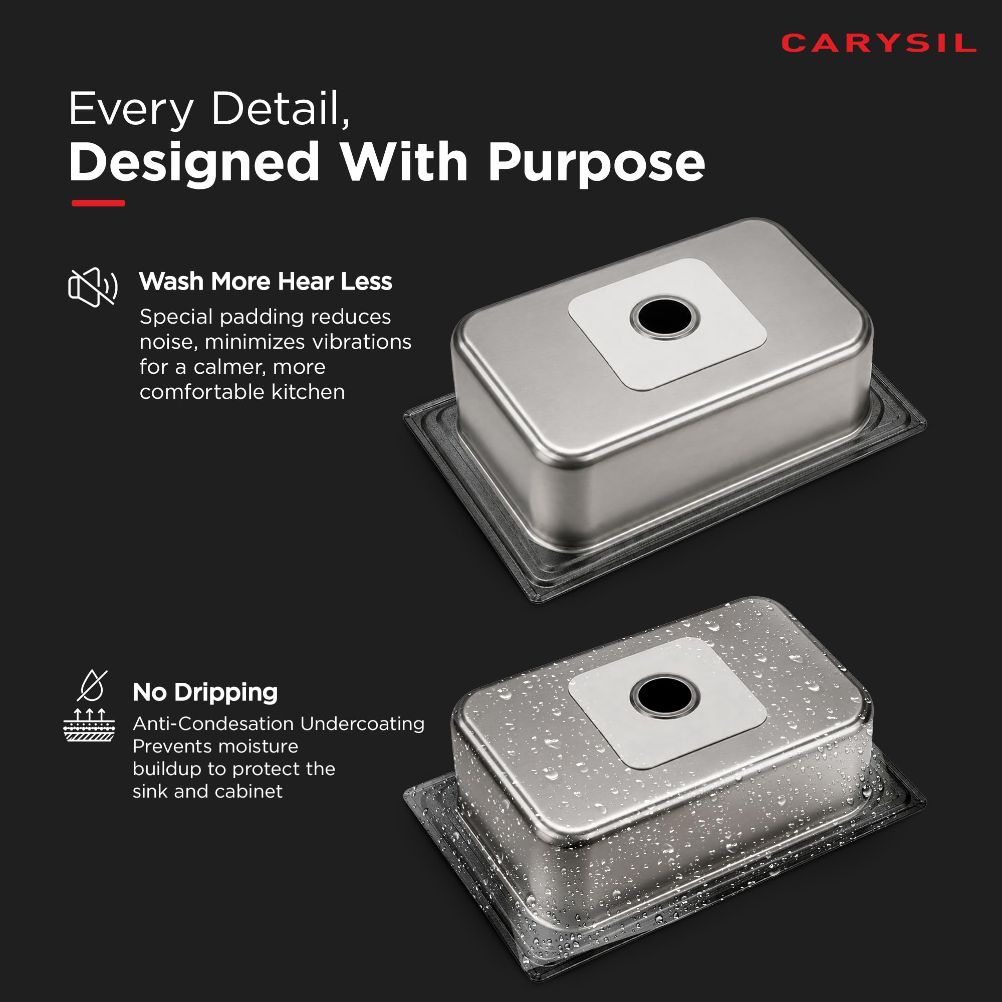 Carysil VSG Pro Stainless Steel Sink - Deep Bowl, FREE SHIPPING -7
