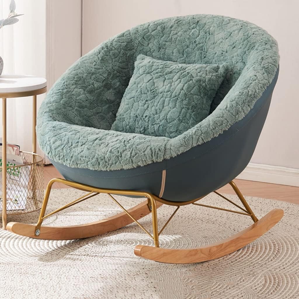 Nordic Fashion Casual Rocking Chair, Modern Home Living Room Lounge Chair, Shaking Plastic Recliner Rocking Chairs for Garden, for Nursery, Living Room, Bedroom