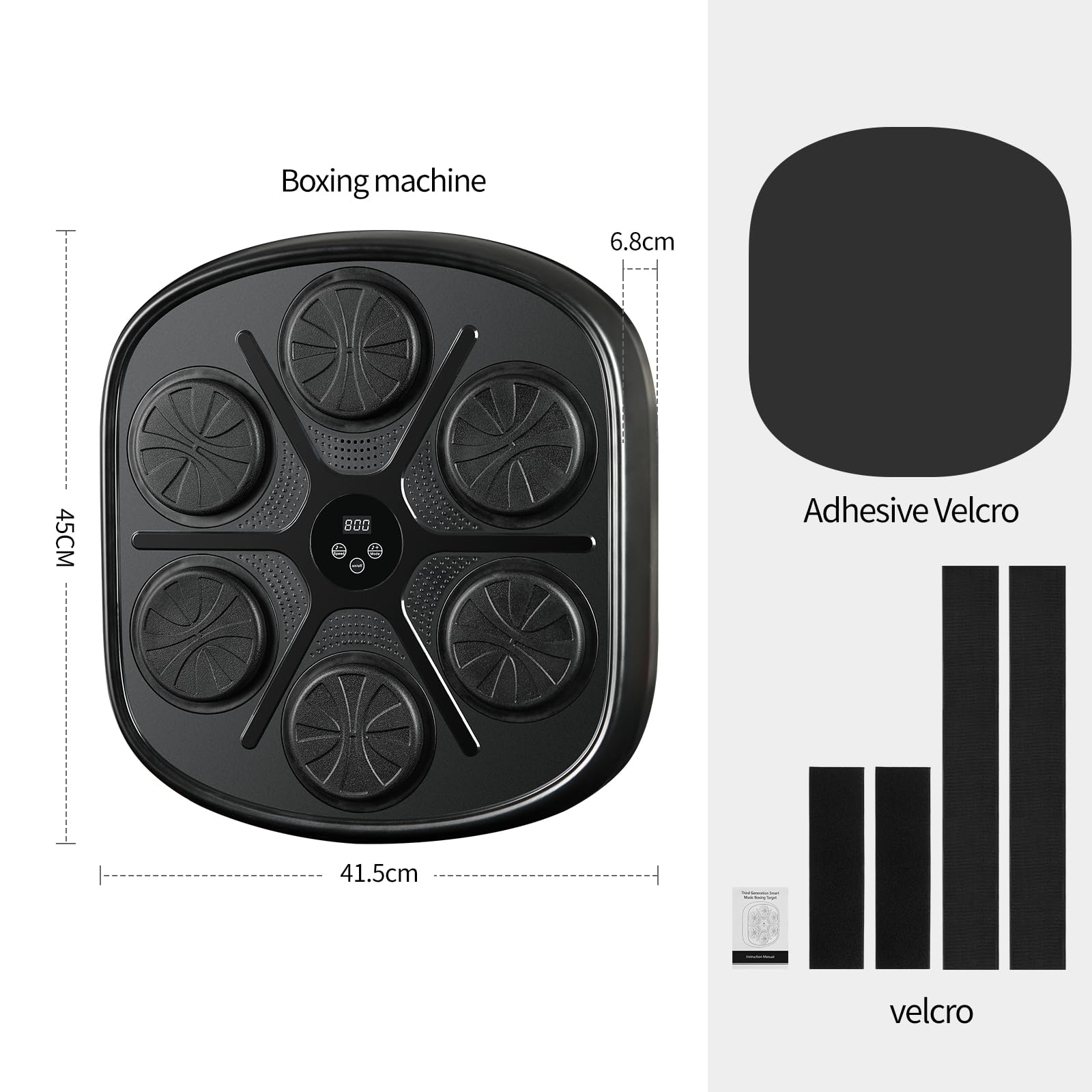 LEAFIA Music Boxing Machine, worek bokserski LED, uchwyt ścienny, cel bokserski, urządzenie bokserskie, Bluetooth, 9 trybów prędkości i trybu liczenia, zwalnianie stresu i trening koncentracji i