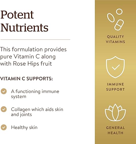 Miniatura 4 de Solgar Vitamina C 1000 mg con rosa mosqueta 250 comprimidos antioxidantes e inmunológicos salud general apoya la piel y las articulaciones