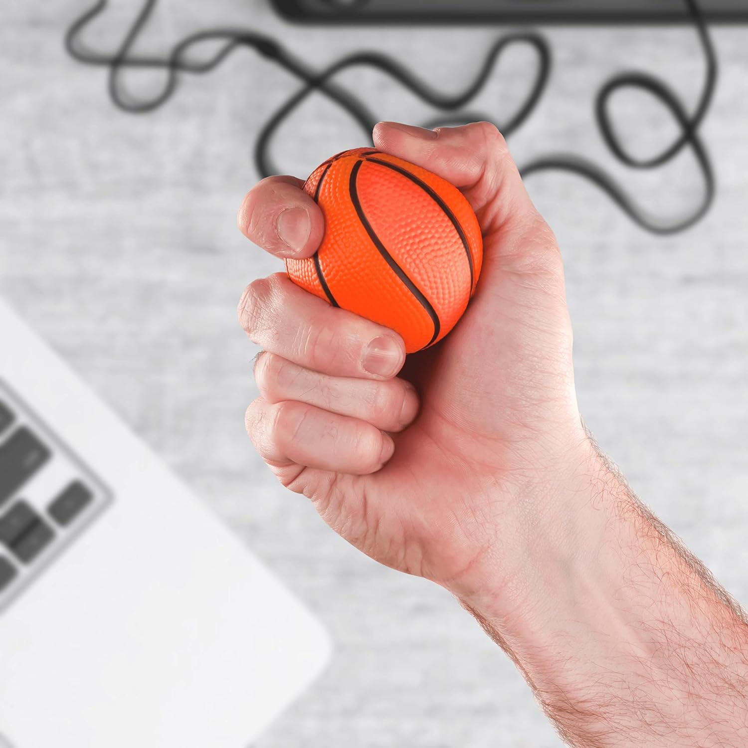 DISCOUNT PROMOS Custom Basketball Shaped Squeeze Balls Set of 100, Personalized Bulk Pack - Perfect for Promotional Giveaways - Orange