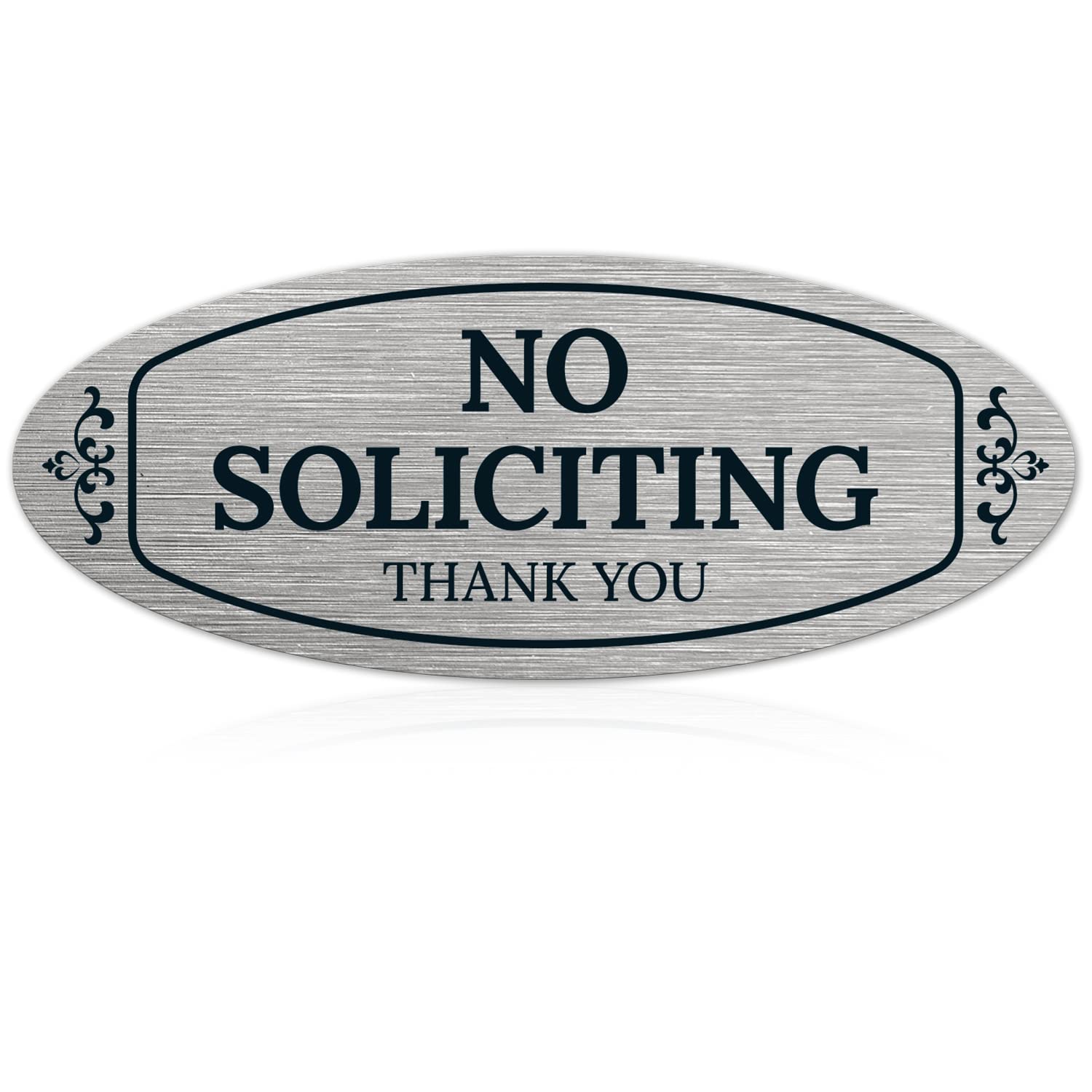 No Soliciting Sign for House Thank You Sign, (SI-1552) 2x5 Inches, Aluminum Composite Made in USA