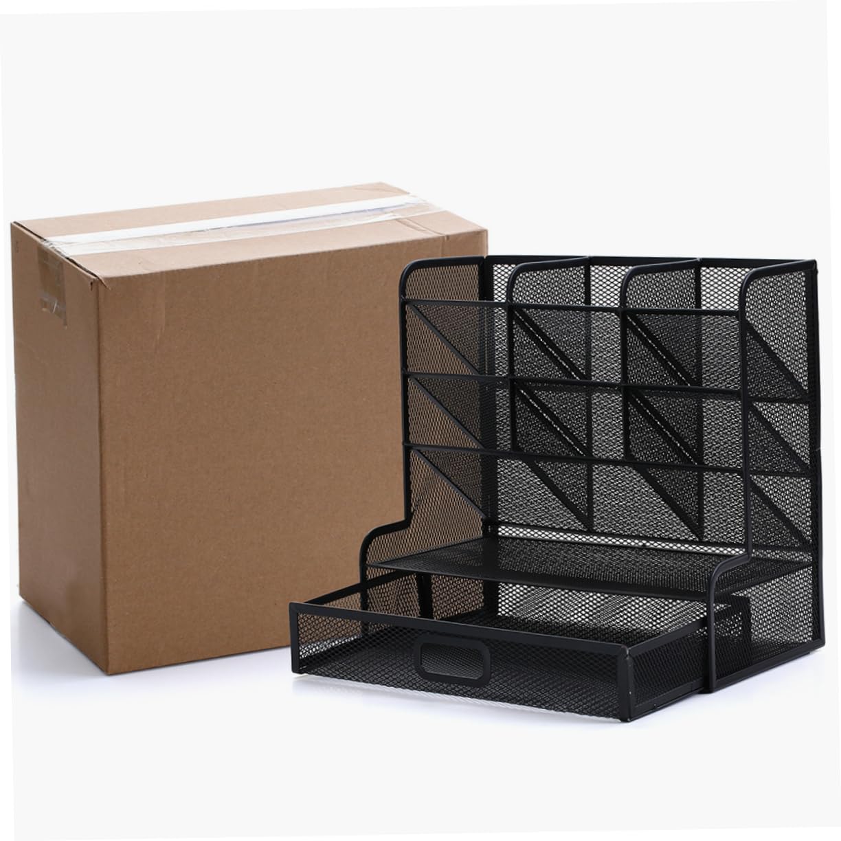 Gadpiparty Organizer per Articoli Artistici in Metallo Rete Design Portapenne da Scrivania Contenitore Portaoggetti Organizer per Matite e Penne