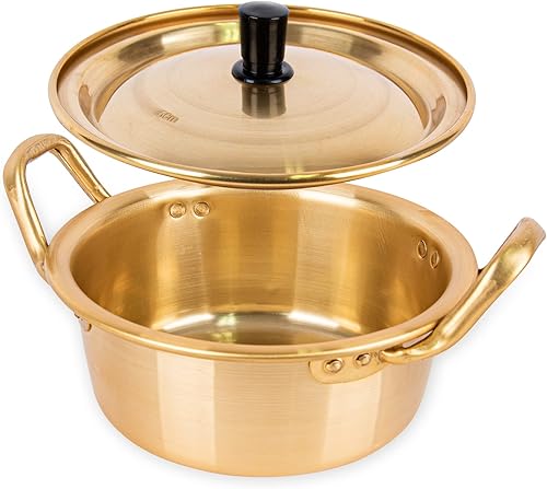 COELO Olla de fideos coreanos Hot Shin Ramyun de aluminio de 6.3 pulgadas (6.3in) tradicional Hot Pot Ramen Soup Stew