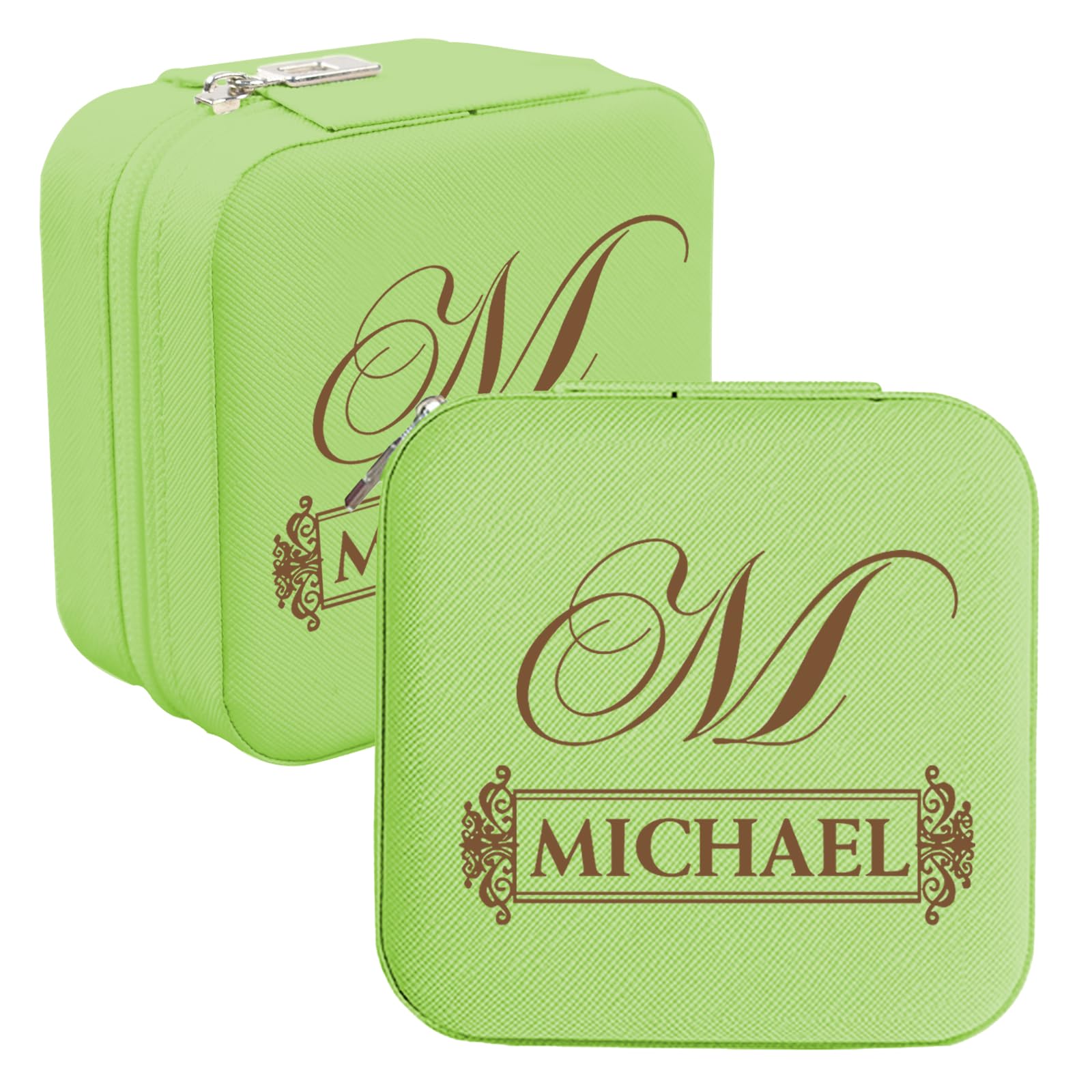 Personalised Engraved Travel Jewellery Box with Name and Initials for Women - Personalised Small Jewellery Case Organiser for Birthday, Wedding, Christmas, Bridesmaid, and Daughter Gifts.