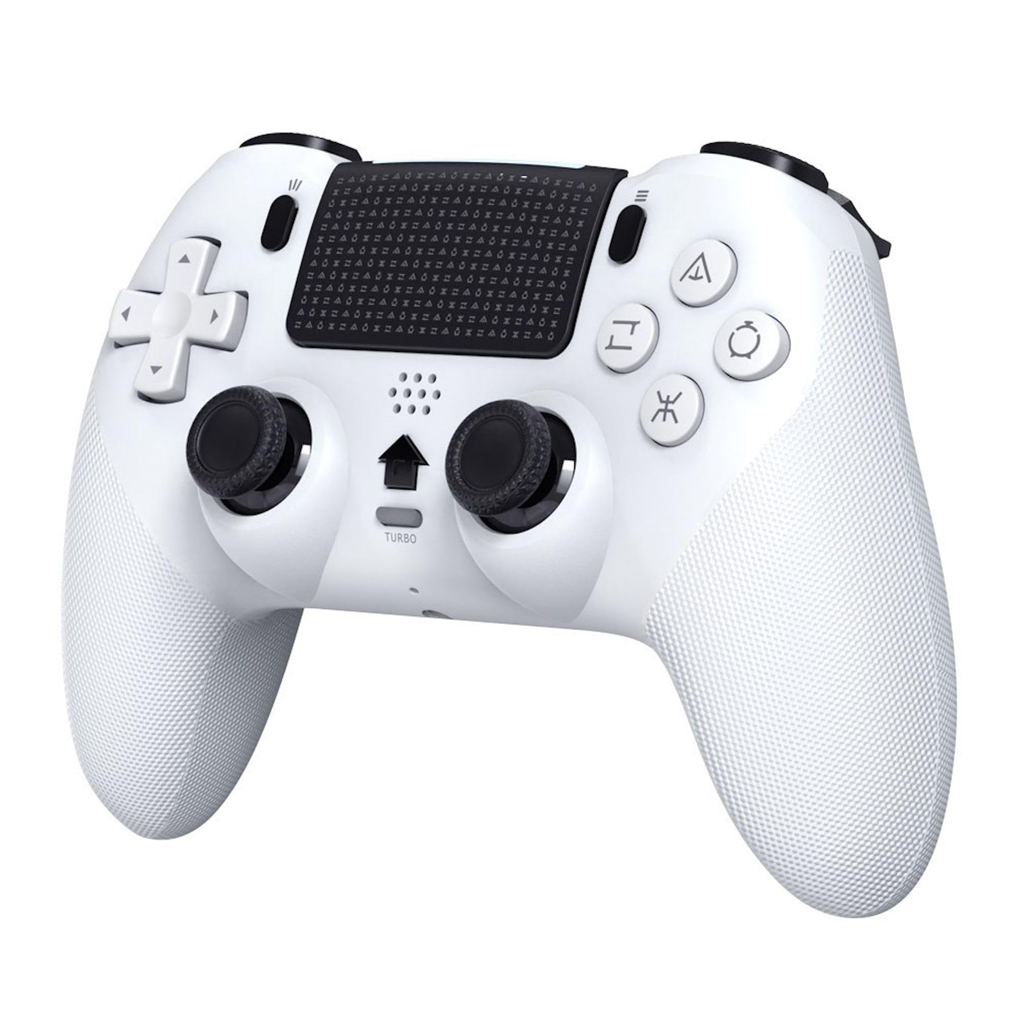 Wigento Manette gaming sans fil pour PlayStation 5, PS5 Pro et PS5 Slim avec écran OLED, macro et turbo, blanc