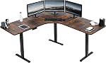 VIVO Black 71 x 71 in Corner Standing Desk, DESK-KIT-E3CB2 | Electric, Triple Motor, Holds 264 lbs, Sit Stand L-Shaped Table, Height Adjustable, Memory Presets, E3C Series, Black Frame