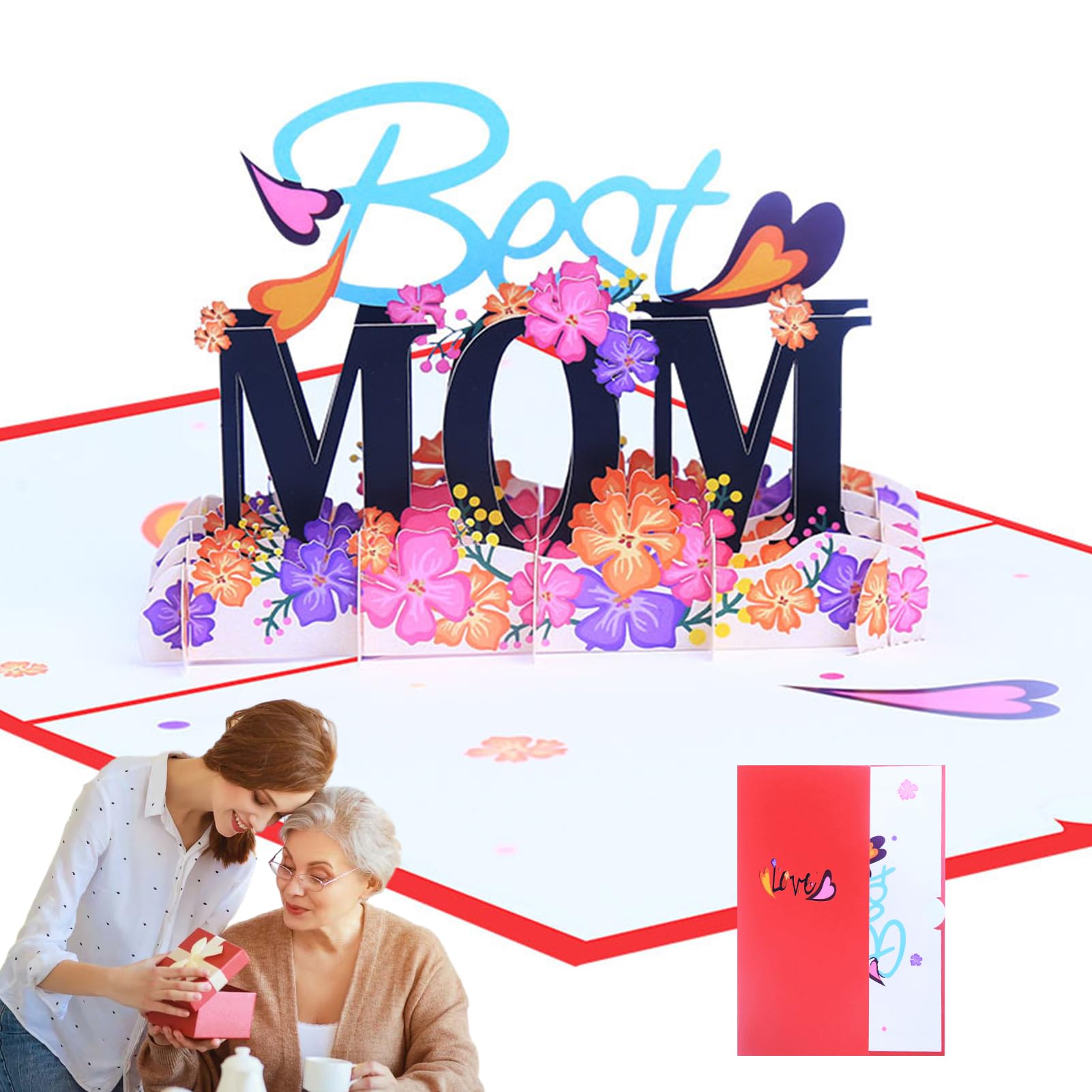 Musikalische Pop-Up Muttertagskarte Mit Lichtern – 3D-Blumenkorb, Spielt 'Simply The Best'