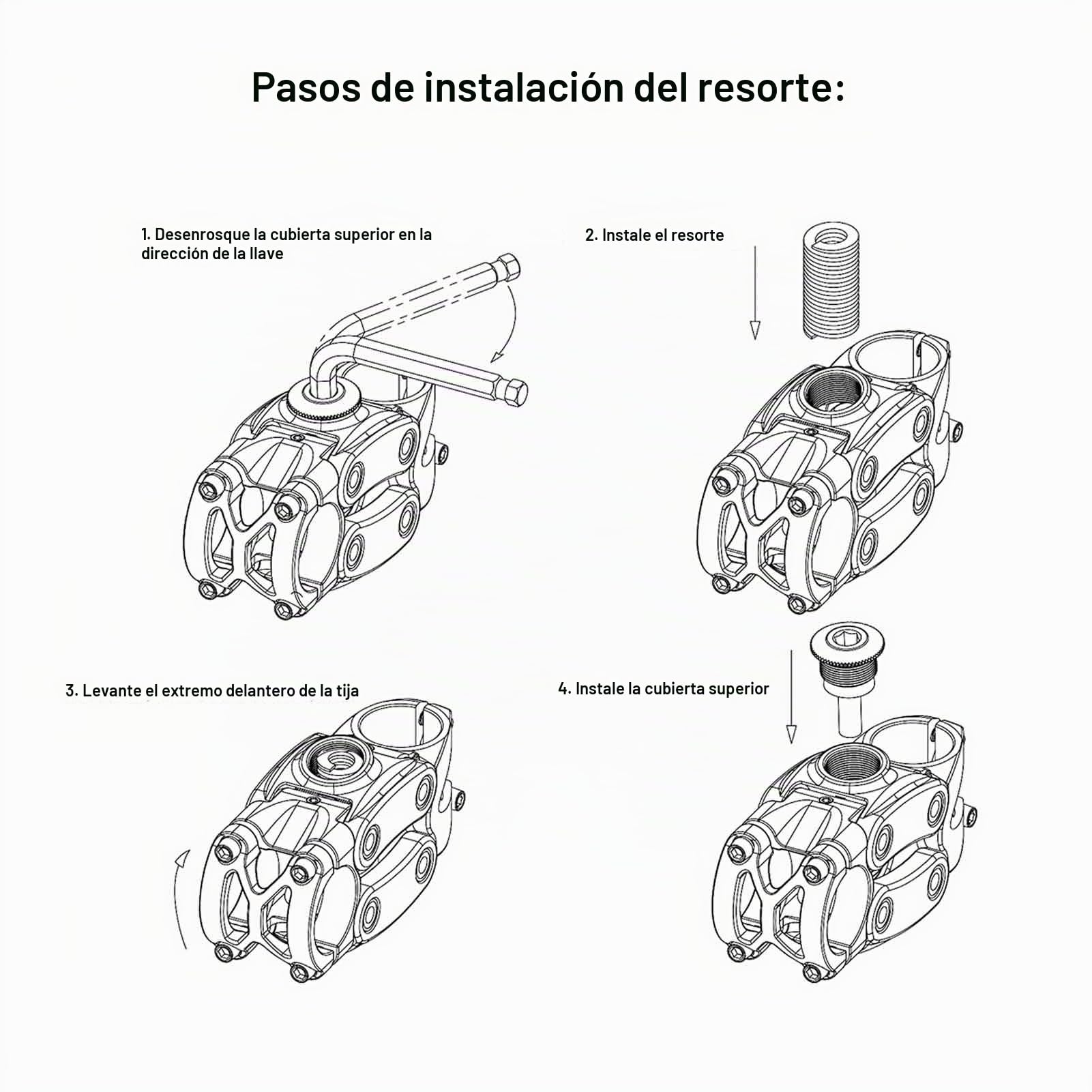 BuyWeek Vástago de Suspensión Vástago de Manillar de Bicicleta, Aleación de Aluminio con Amortiguador