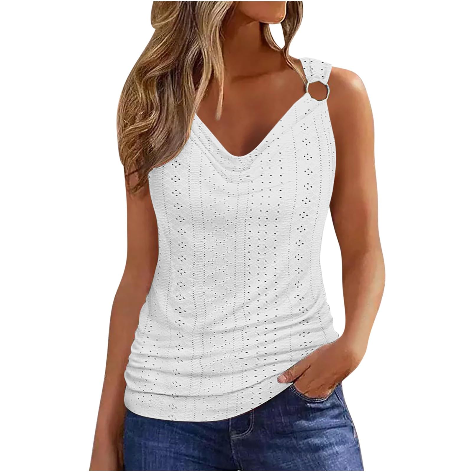 YOGALULU Camiseta Rayas Y Mujer Senza Maniche in Tinta Unita T-Shirt aderenti estive Senza Maniche con scollo rotondo Camisetas Escote Abierto Mujer