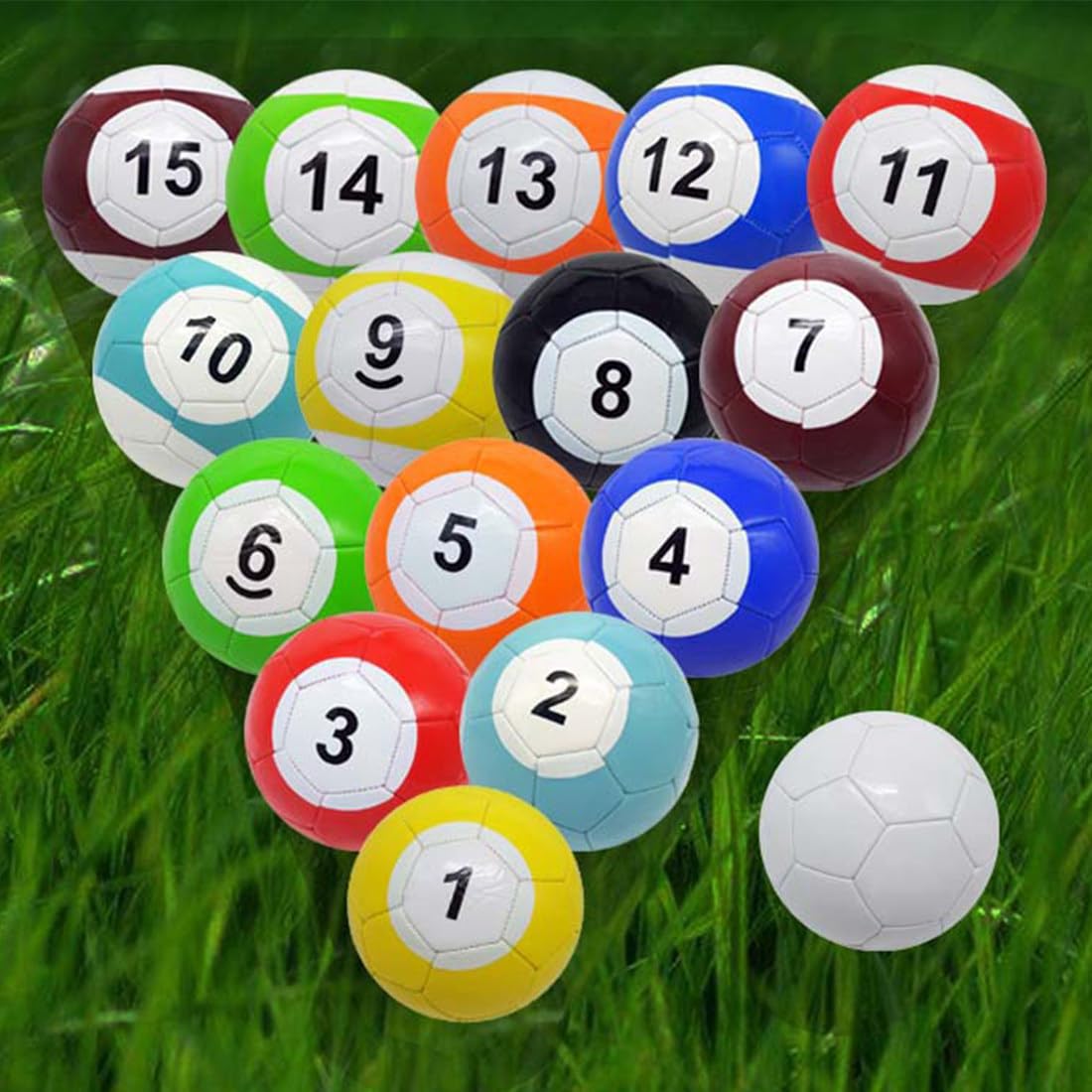 Aufblasbares Billard-Fußball Spiel, Leder Pool-Kick Billard Set, 22cm, für Garten & Outdoor