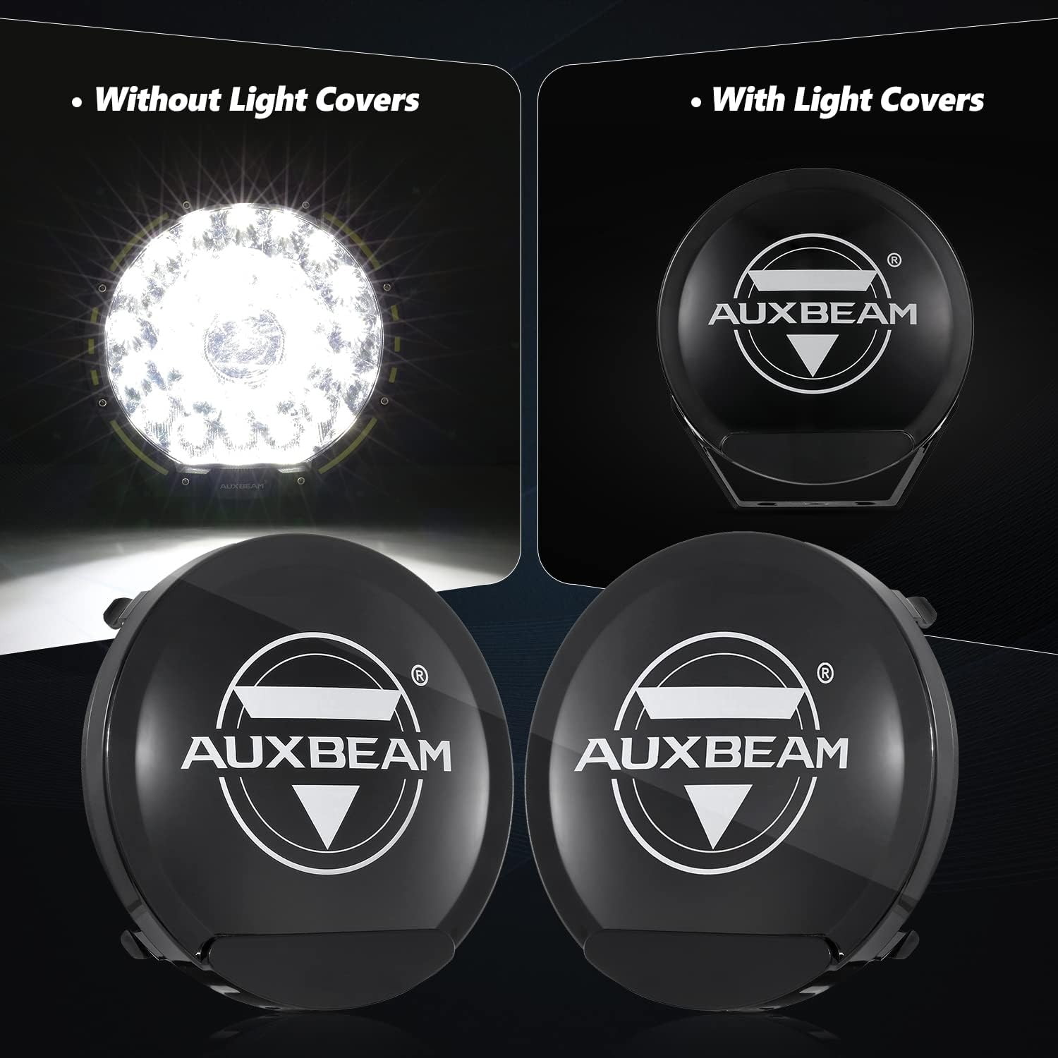 Auxbeam 7'' Round Offroad Lights with Amber & Black Covers Combo Kit, 230W 33332LM Extremely Bright LED Driving Light Work Light with DT Wiring Harness for Truck, Jeep, Pickup, ATV, UTV