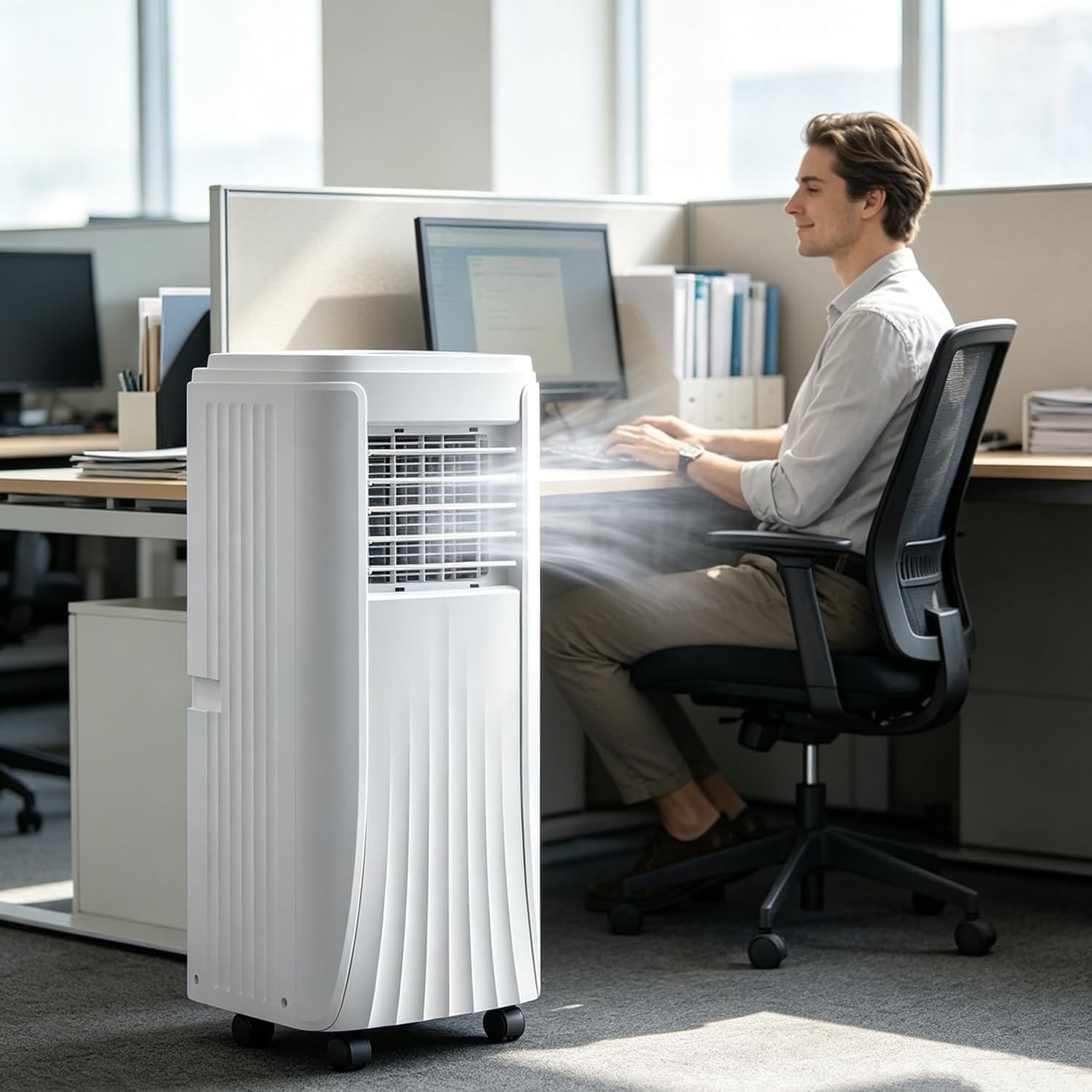 Aire Acondicionado Portátil 12000 BTU 4-en-1 con Refrigeración, Deshumidificador, Ventilador, Modo Sueño, Autoevaporación, Temporizador 24H para Habitaciones de, 9000btu