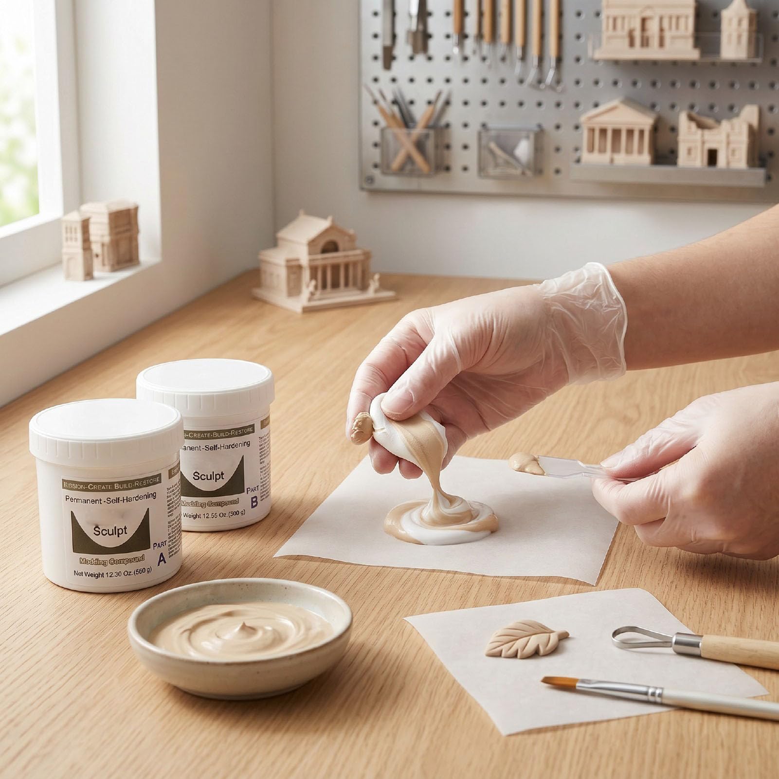 Semme Argilla Epossidica per Scultura, Stucco Modellabile Autoindurente 700 G Impermeabile con lavorabilità di 1-3 Ore, for Riparazione Riempimento Sculture