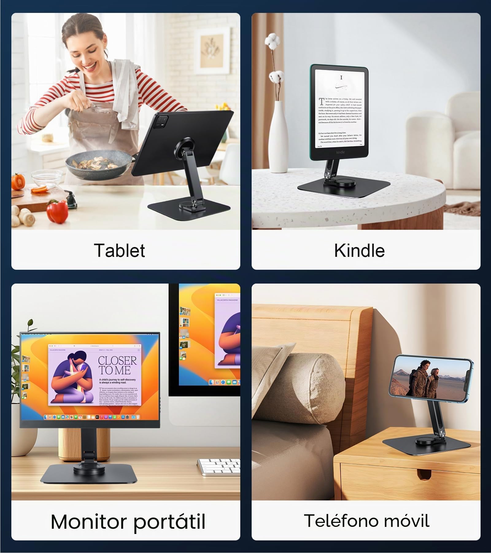Golday Soporte magnético para iPhone/iPad/monitor compatible máximo con brazo de aleación de aluminio de 18 pulgadas, soporte ajustable para tableta, adecuado para tu hogar, oficina, aula, espacio