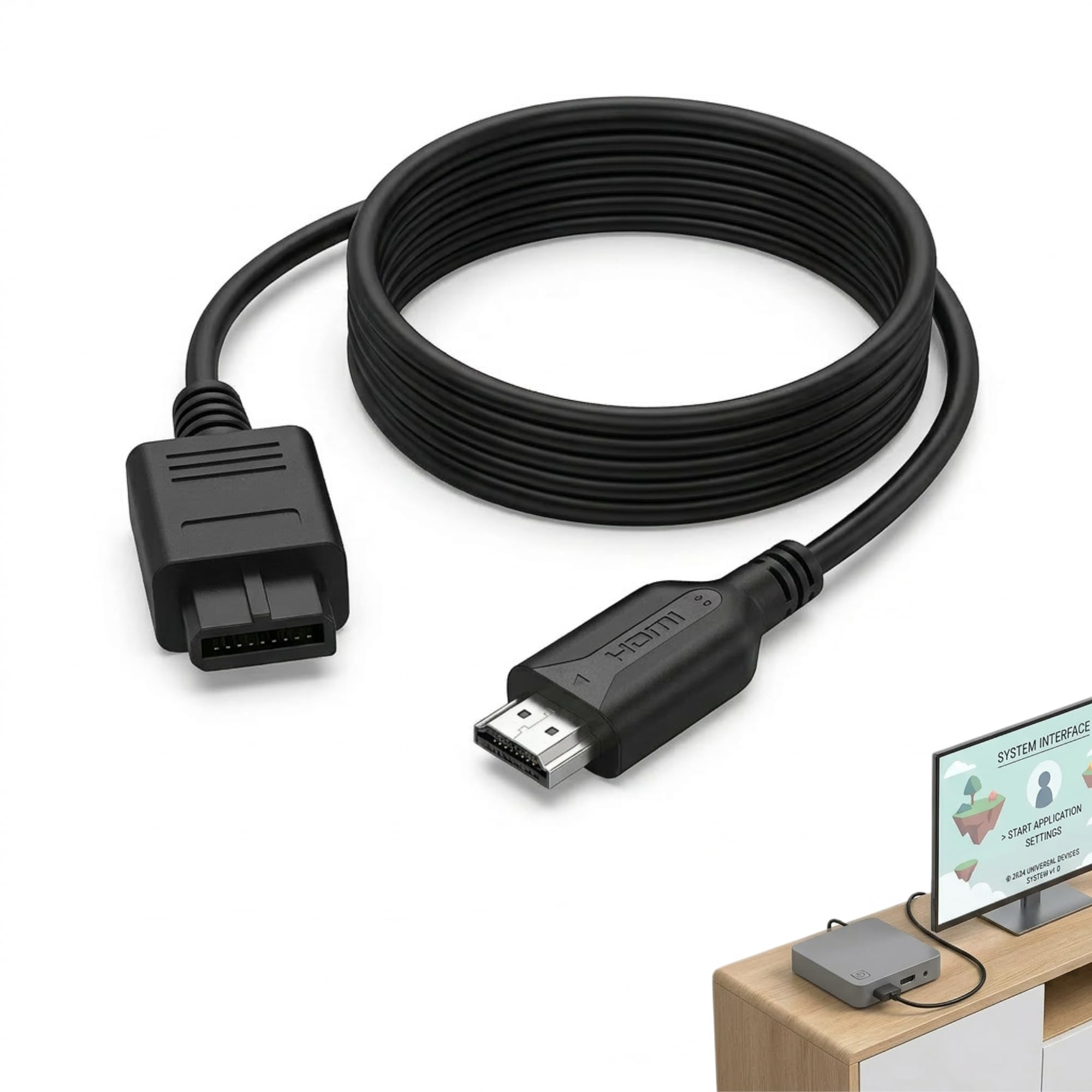 Equiyoal Convertidor N64 a HDMI Cable Adaptador N64 a HDMI para Nintendo 64 / NGC/SNES/SFC Gamecube Consolas Convertidor Audio Video 1080P 720P con Cable de Alimentacion USB 1M para HDTV