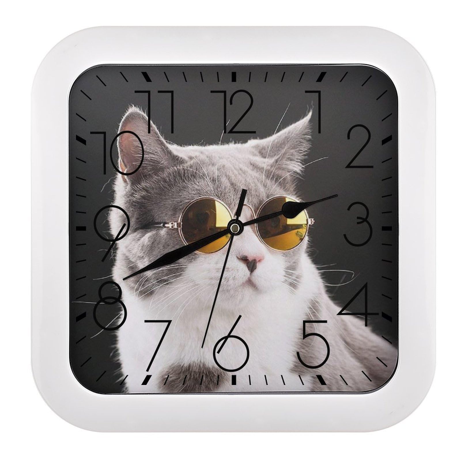 昭和レトロ　可愛い猫の絵柄 掛時計 Amazon.co.jp: 掛け時計 かわいい クール な 猫柄 電波時計 壁掛け時計