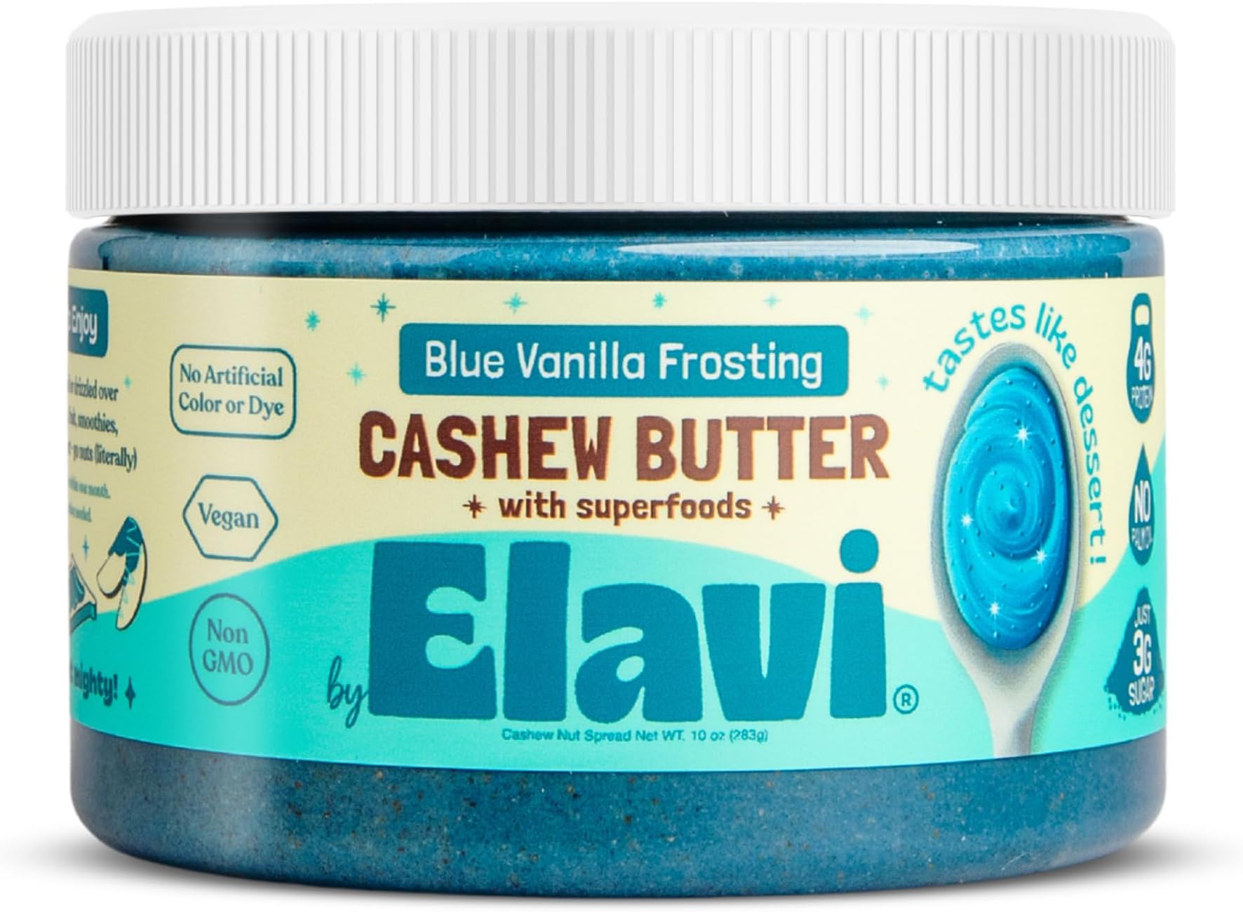 - Keto Cashew Butter, Kid-Friendly, Low-Sugar Dessert Spread | Vegan, No Added Sugar, No Sugar Alcohols, No Palm Oil (1 Count, Blue Vanilla)