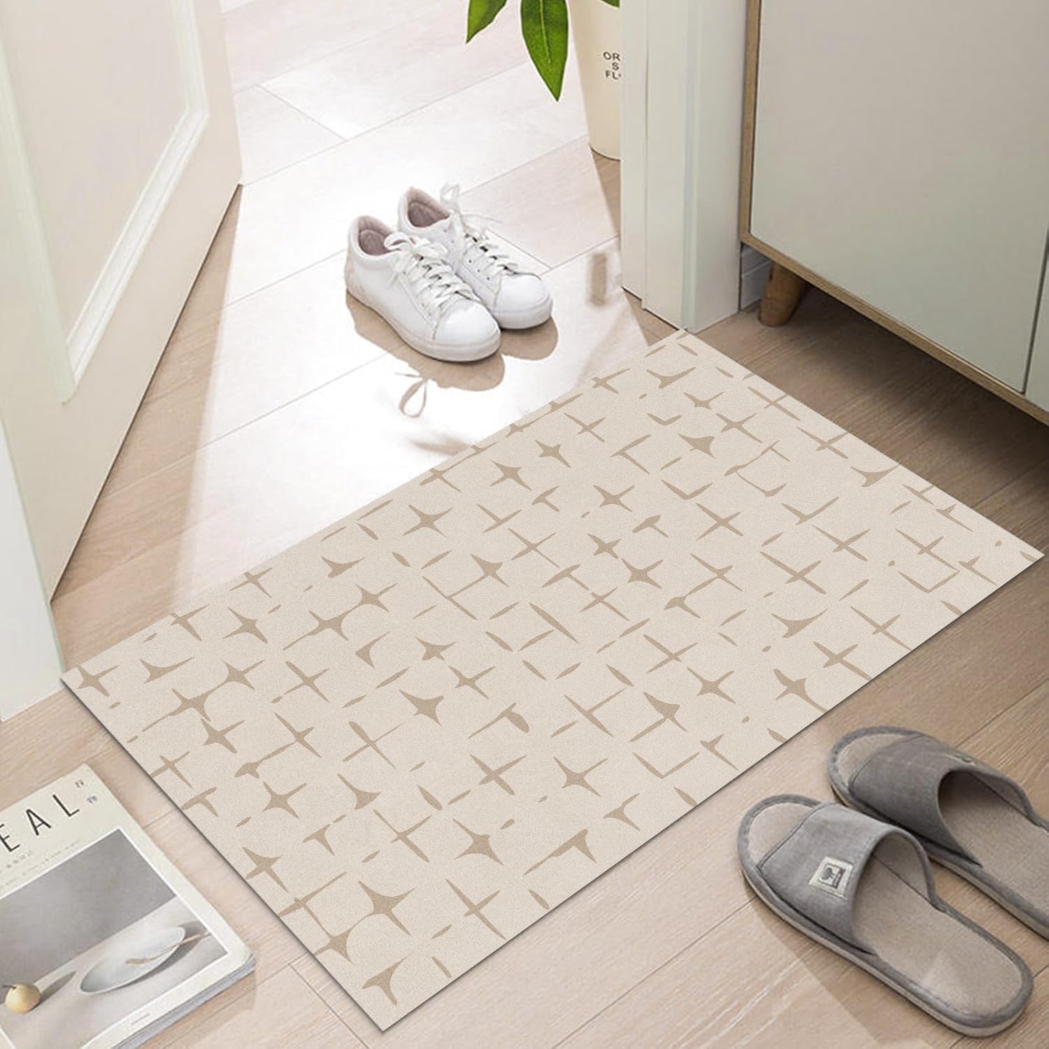 LYGLIGH Ultra Thin Door Mat Indoor Entrance, 1/10 in Thin Door Mats for Inside Entry, Non-Slip Rubber Backing Washable Doormat, Fade Resistant, Absorbent, Low Profile Dirt Trapper, 30"X17" — image 1