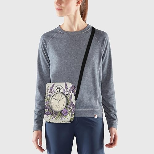 Miniatura 8 de Merry Christmas Vintage Pocket Watch Lavender small messenger bag for men shoulder bag crossbody Woman Cross Body Purse Shoulder Handbags Adjustable