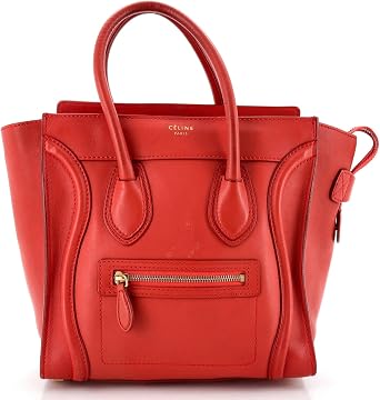 Pre-Loved Luggage Bag Smooth Leather Micro, Red