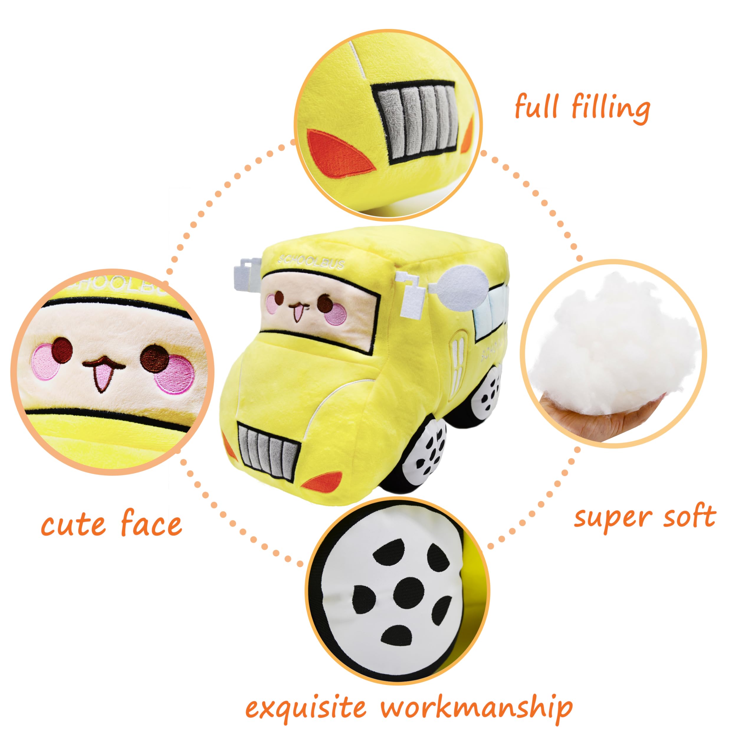 Autobús escolar de felpa suave, juguete súper lindo de camión amarillo, excelente regalo para niños o fiesta de cumpleaños de 11 pulgadas 4