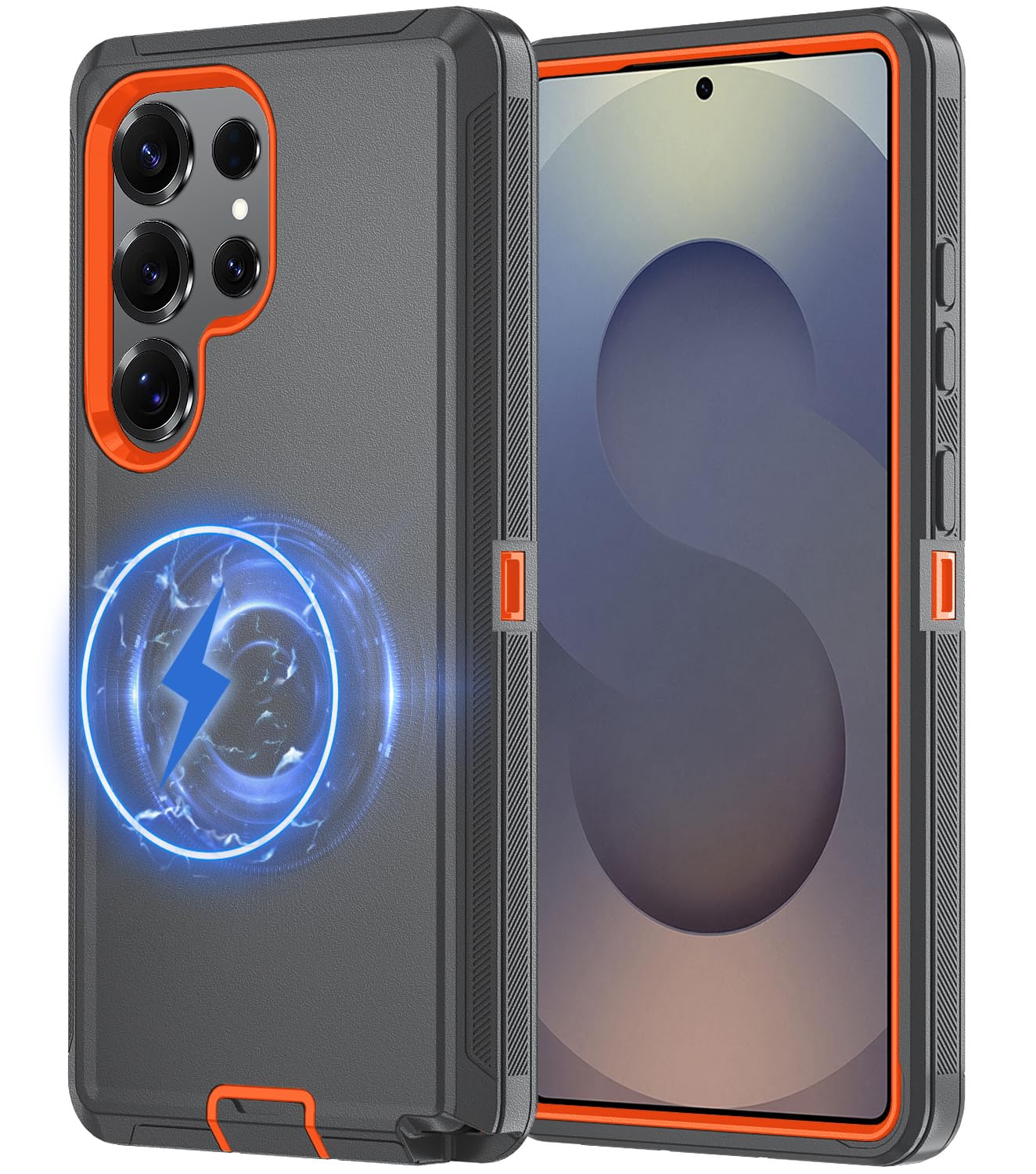 Olinoo for Samsung Galaxy S25 Ultra Case [Compatible with MagSafe], Heavy Duty Shockproof 3-Layer Protection Rugged Cover, Drop-Resistant and Wireless