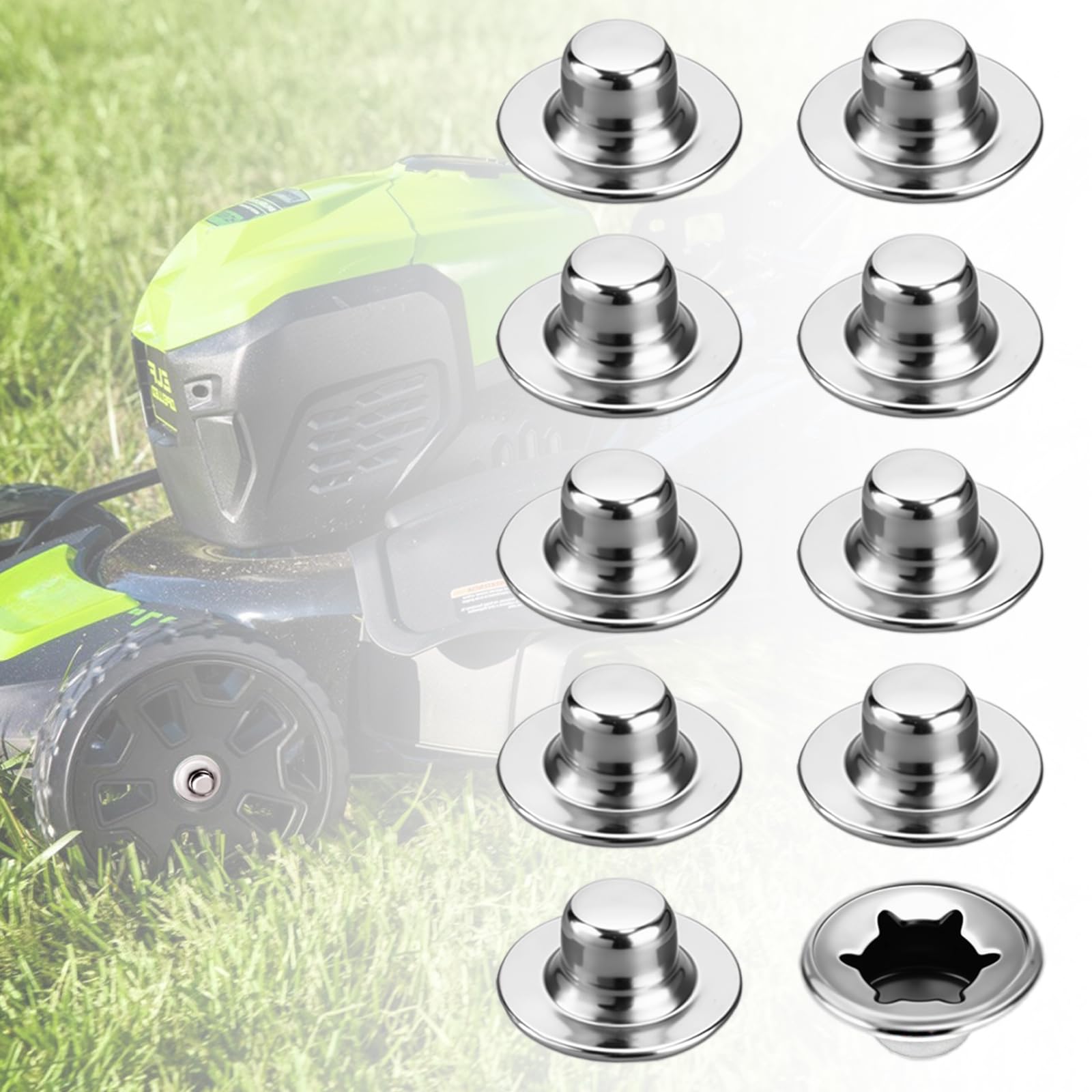 Push-On Pushnut Caps, Spring Steel 0.23" (5.8mm) Axle Cap Nuts, Permanent Push On Fastener for Hand Trucks, Lawn Wagons, Carts & Wheel Axles, 10 Pcs