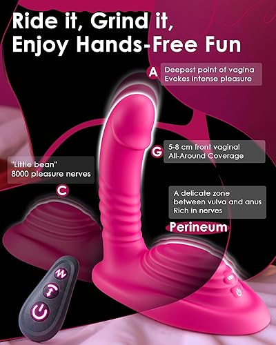 Miniatura 2 de Consolador de empuje para montar a caballo - Molinillos sexuales con control remoto con 9 empujes y vibraciones, juguete sexual femenino para