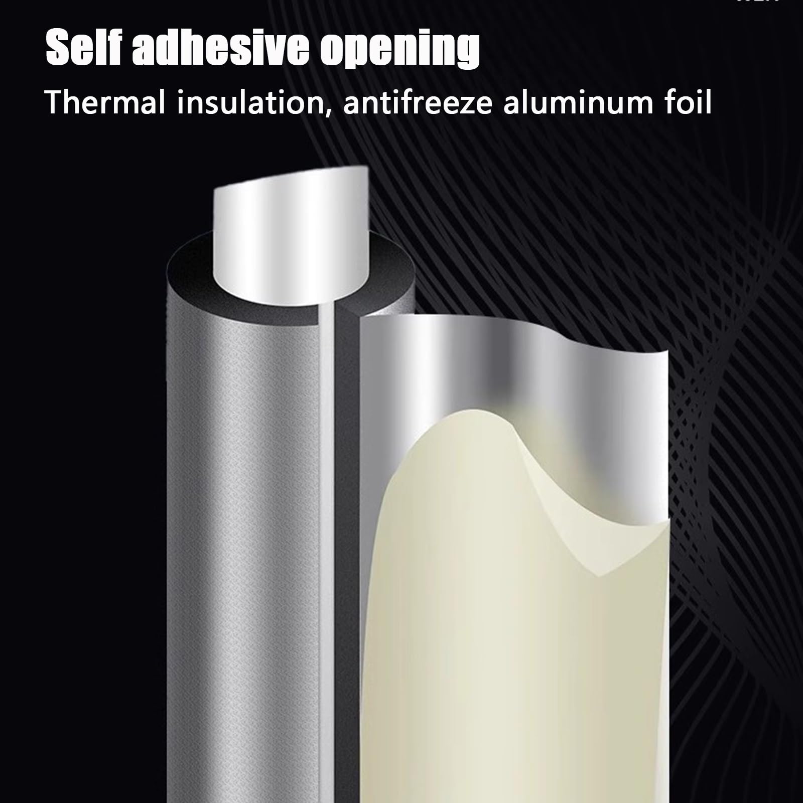 Aislamiento autoadhesivo for tuberías,Tubo Espuma Proteccion Pipe Insulation Foam,para exteriores, interiores y protección contra heladas,Agua Fría Caliente tuberías,95cm(22mmID)