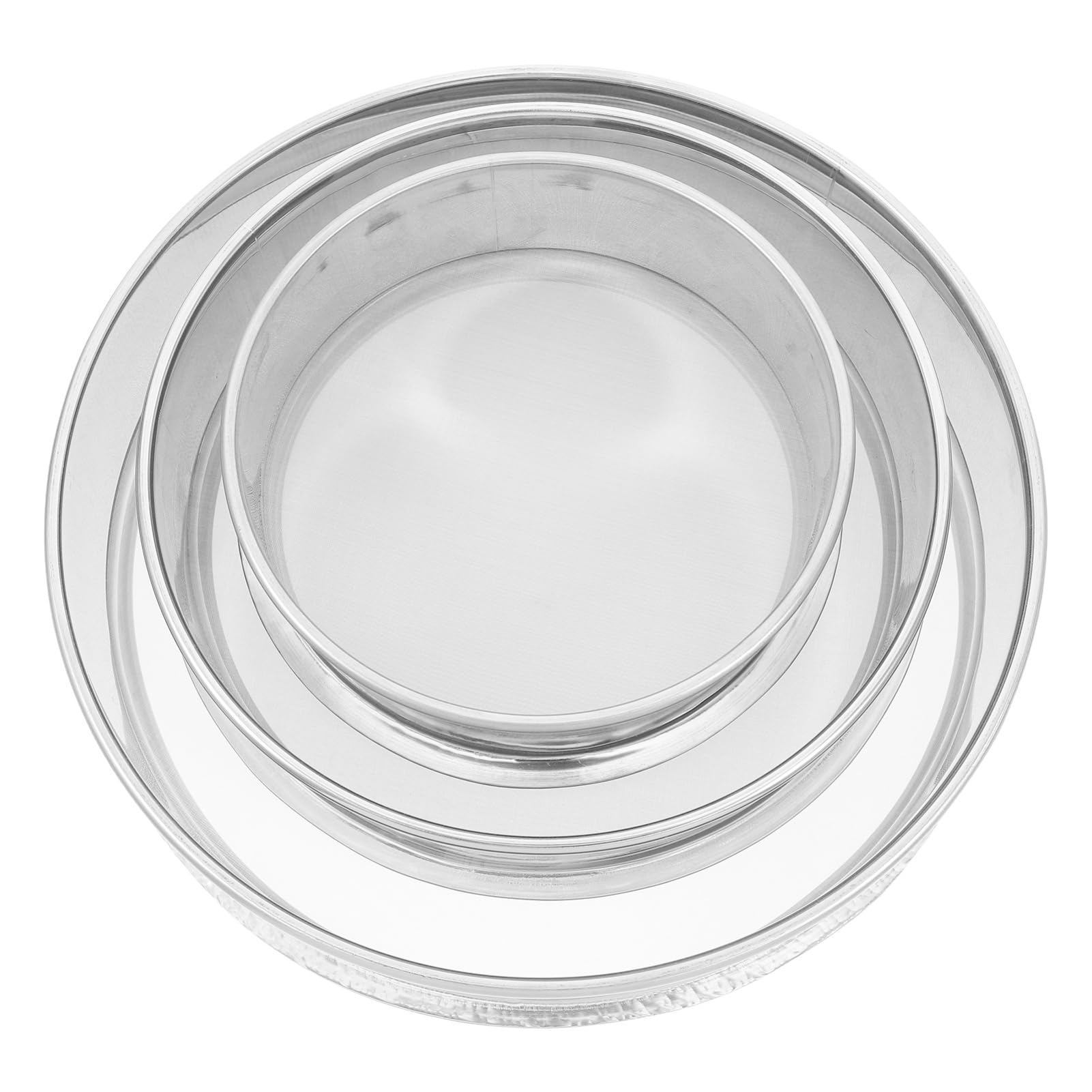 Sosoport 3pcs Multi-use Stainless Steel Soil Sieves Round Convenient Mesh Sifter for Gardening Multi-Purpose Metal Filter Rocks Sieves