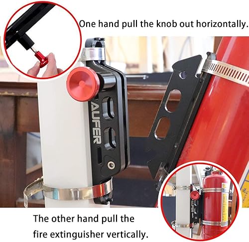 Miniatura 3 de AUFER Soporte universal de aluminio de liberación rápida para extintor de incendios compatible con Jeep Wrangler Gladiator Ford Bronco UTV Polaris