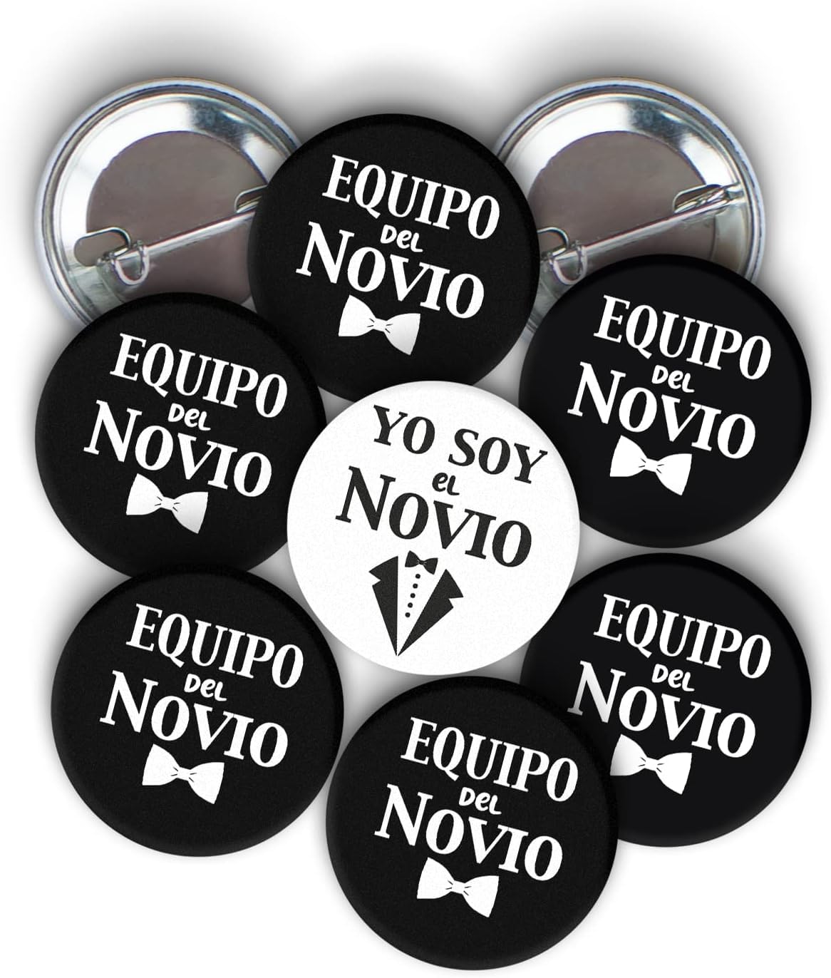 COOLPRESENTS Chapas despedida de soltero hombre, accesorios despedida soltero, yo soy el novio, pack 15 chapas amigos del novio complementos despedida, regalos despedida de soltero, equipo del novio