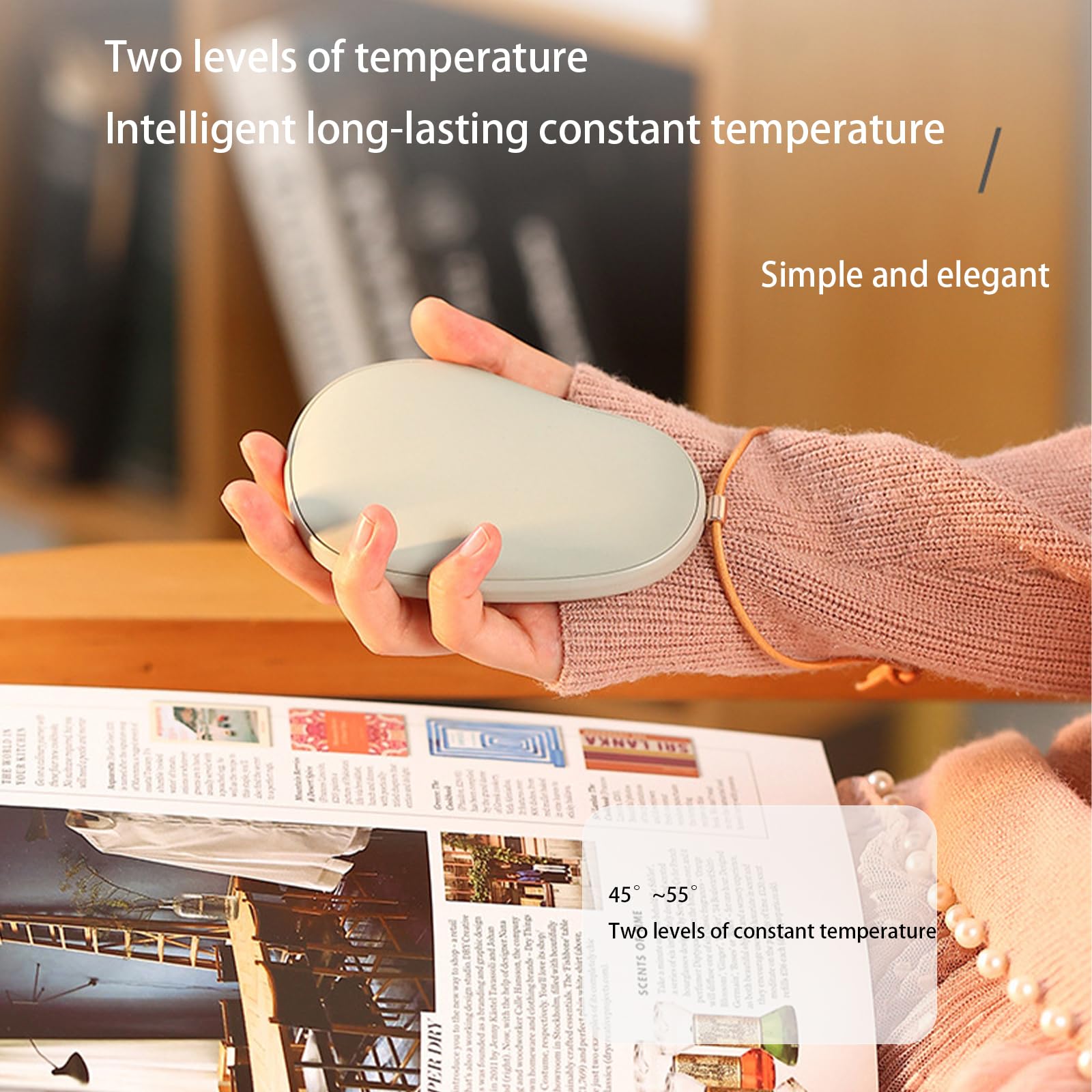 Scaldamani ricaricabili, portatili, elettrici, riutilizzabili, USB 2 in 1, scaldamani con 2 livelli, riscaldamento rapido in 3 secondi, controllo della temperatura sicuro, per esterni/interni/regali