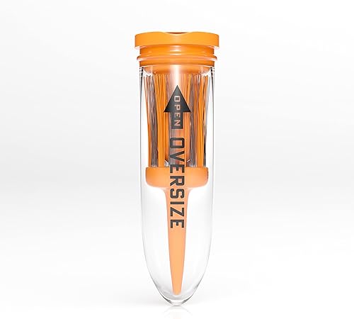 Miniatura 4 de BRUSH T - Camisetas de golf de plástico de alta calidad, color naranja, tamaño 2.4 pulgadas, diseño innovador irrompible, altura constante, regalo