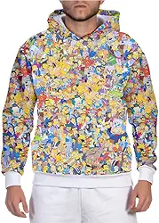 Blusa Moletom Masculino Feminino Estampa Simpsons Personagens 3D Casaco de frio