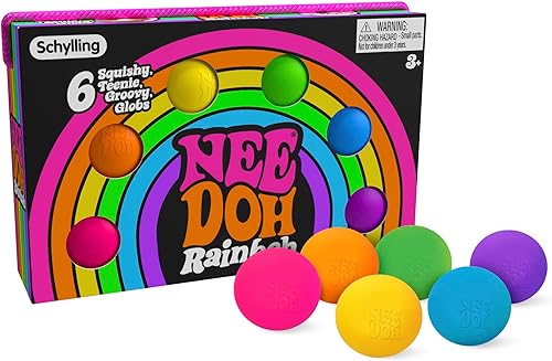 Miniatura 2 de Schylling NeeDoh Rainboh Teenie - Juguete sensorial para apretar - Contiene 6 mini globos Groovy - 1.5 pulgadas de ancho - Multicolor