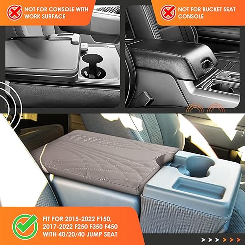 Miniatura 3 de BFVV Funda de consola central para Ford F150 F250 F350 F450 F550 2015-2022 con asiento de salto 402040, funda de consola, funda de asiento de