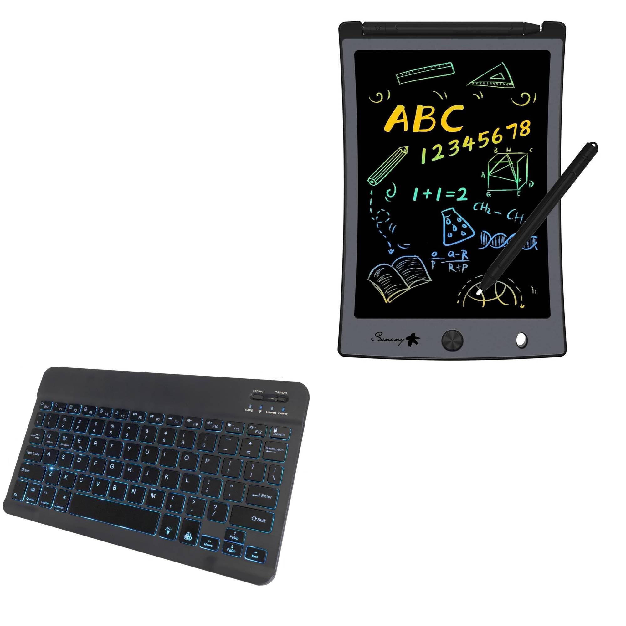 BoxWave Keyboard Compatible with Sunany LCD85-H (8.5 in) - SlimKeys Bluetooth Keyboard - with Backlight, Portable Slim LED 7 Colors - Jet Black