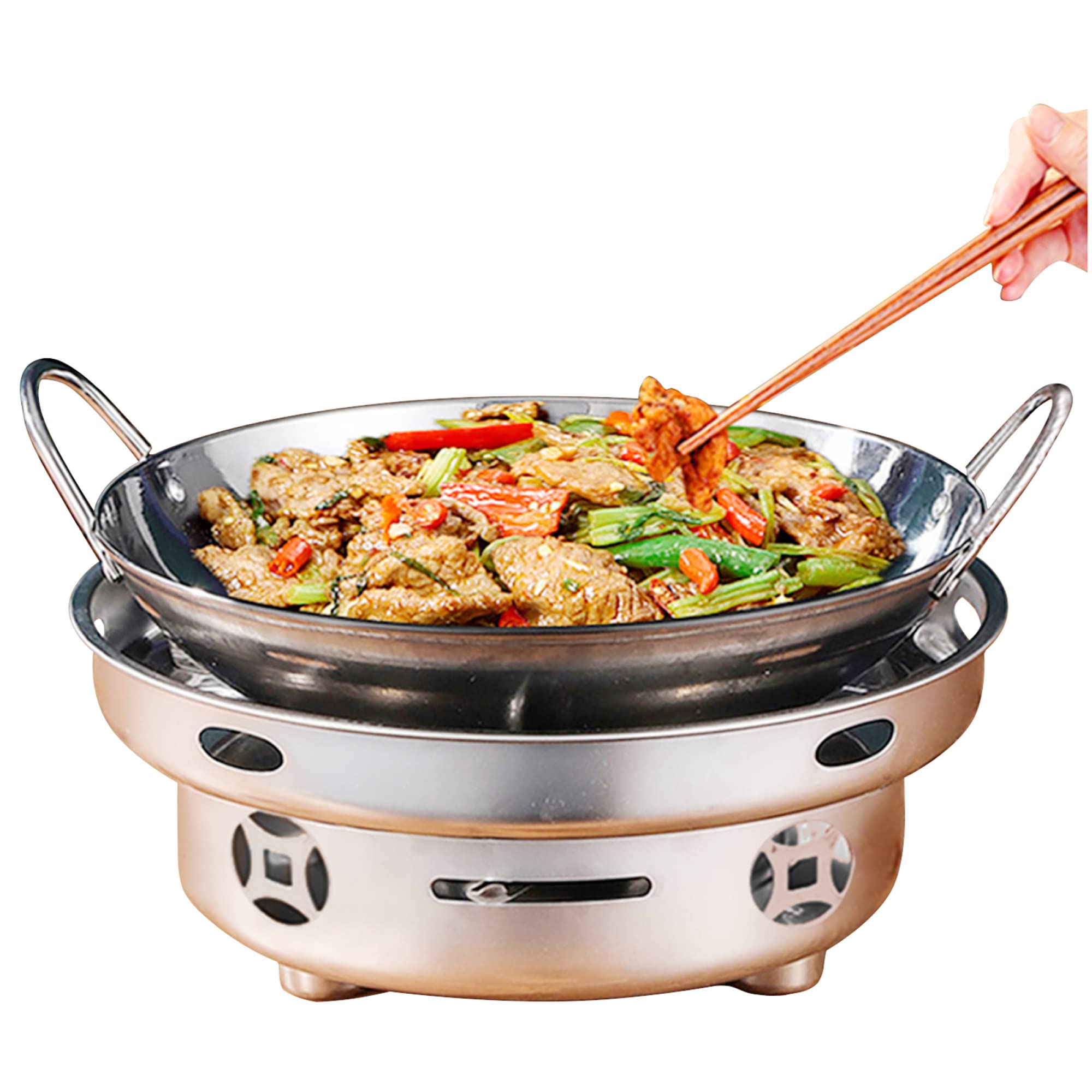 Ensemble de poêles chauffants en inox pour réussir vos buffets de cuisine en famille