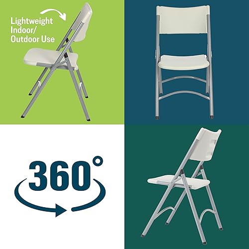 Miniatura 7 de National Public Seating - silla plegable liviana moldeada, 4 unidades, Gris/Gris, 4 plateado,Rojo/negro,Azul/Negro