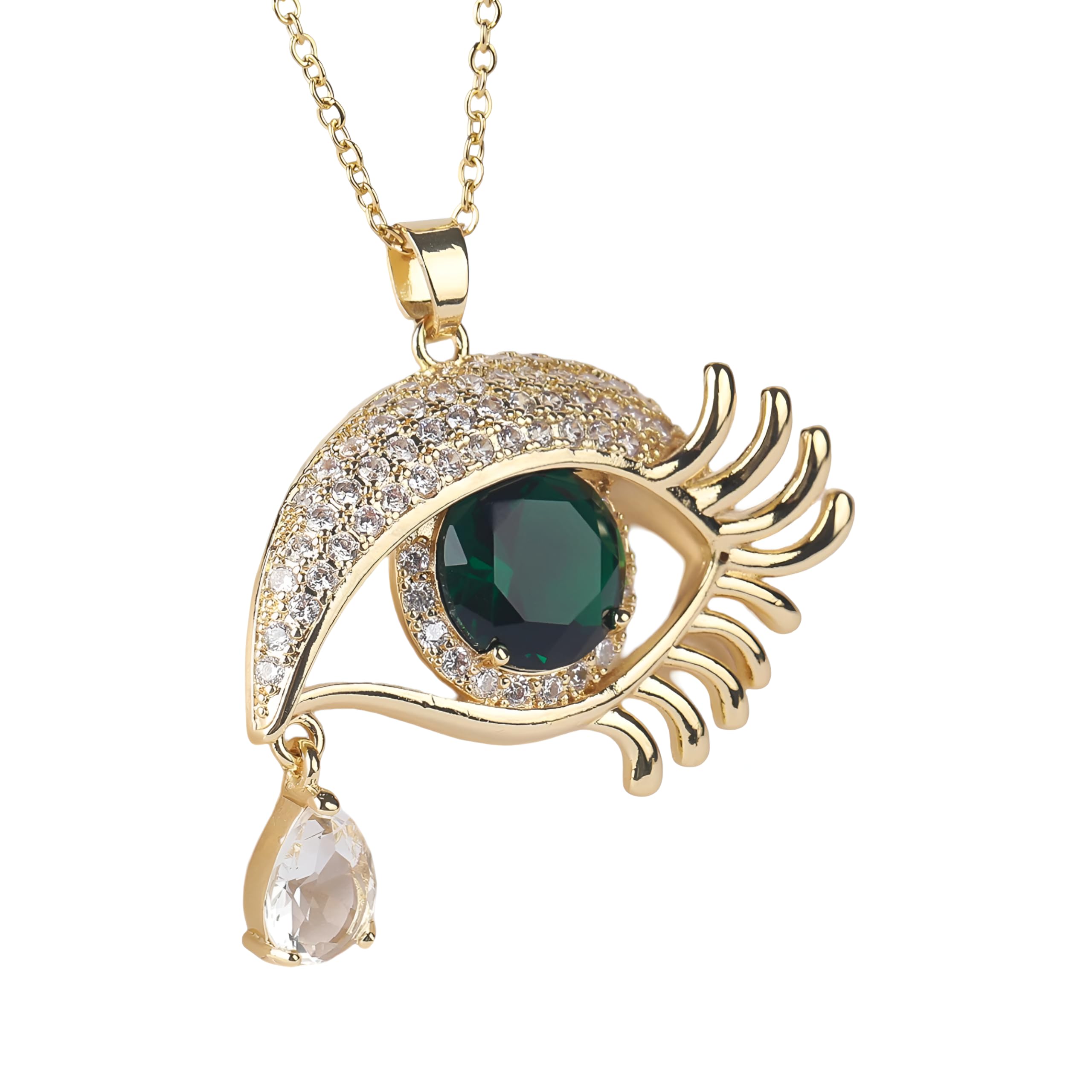 Collar de mal de ojo lleno de oro de 14 quilates para mujeres y hombres, collares de cristal grandes de 8 colores O cadena turca de la suerte, globo ocular de en