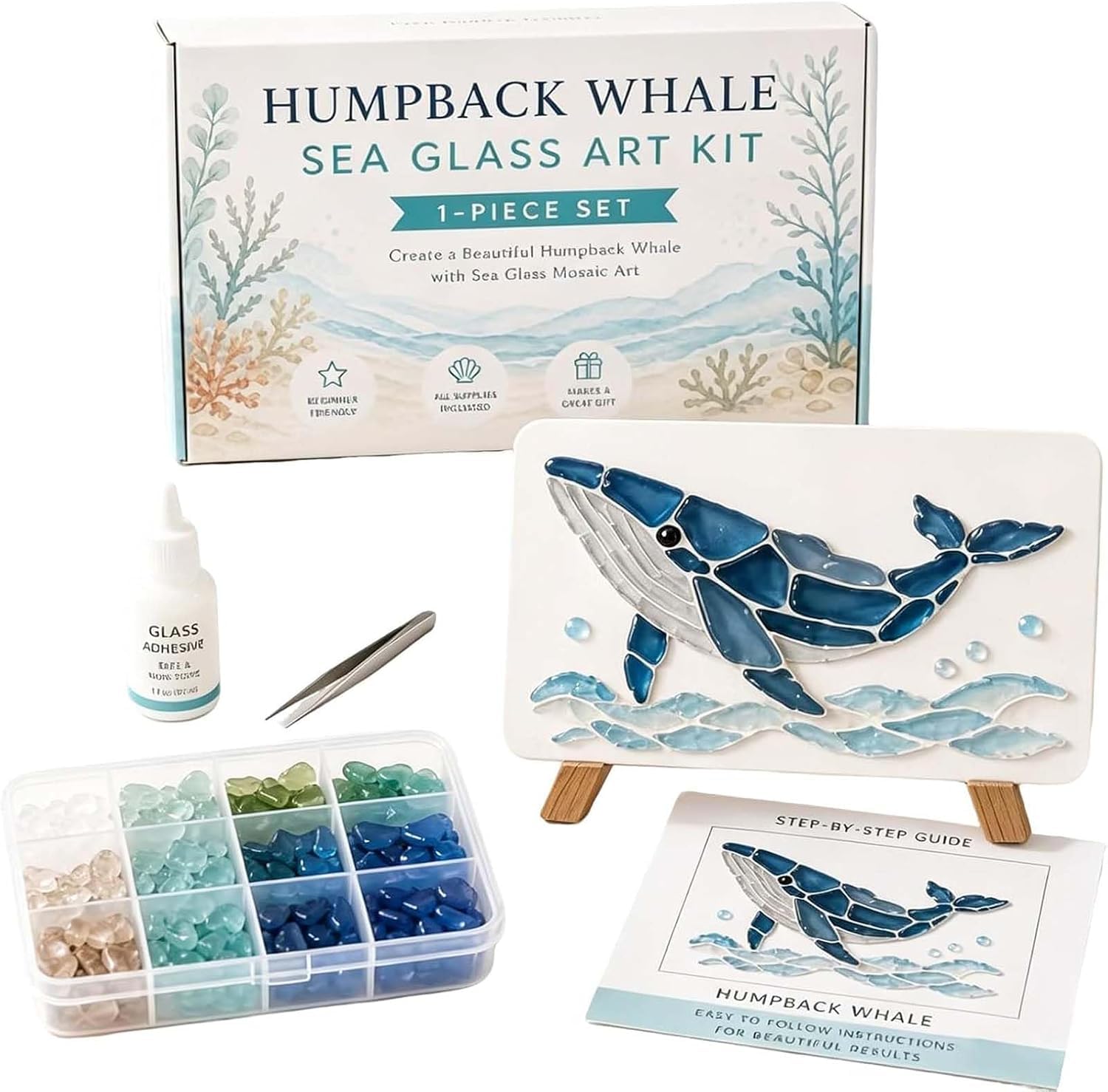 Sea Glass Art Kit, DIY Beach Art Kit, Handmade Painting Animal Decor，E