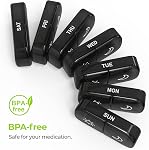 AUVON XL Weekly Pill Organizer 2 Times a Day, Pill Box 7 Day with One-side Large Opening Design for Easy Filling, Black Privacy Protection AM PM Pill Case for Medication/Vitamins/Fish Oils/Supplements