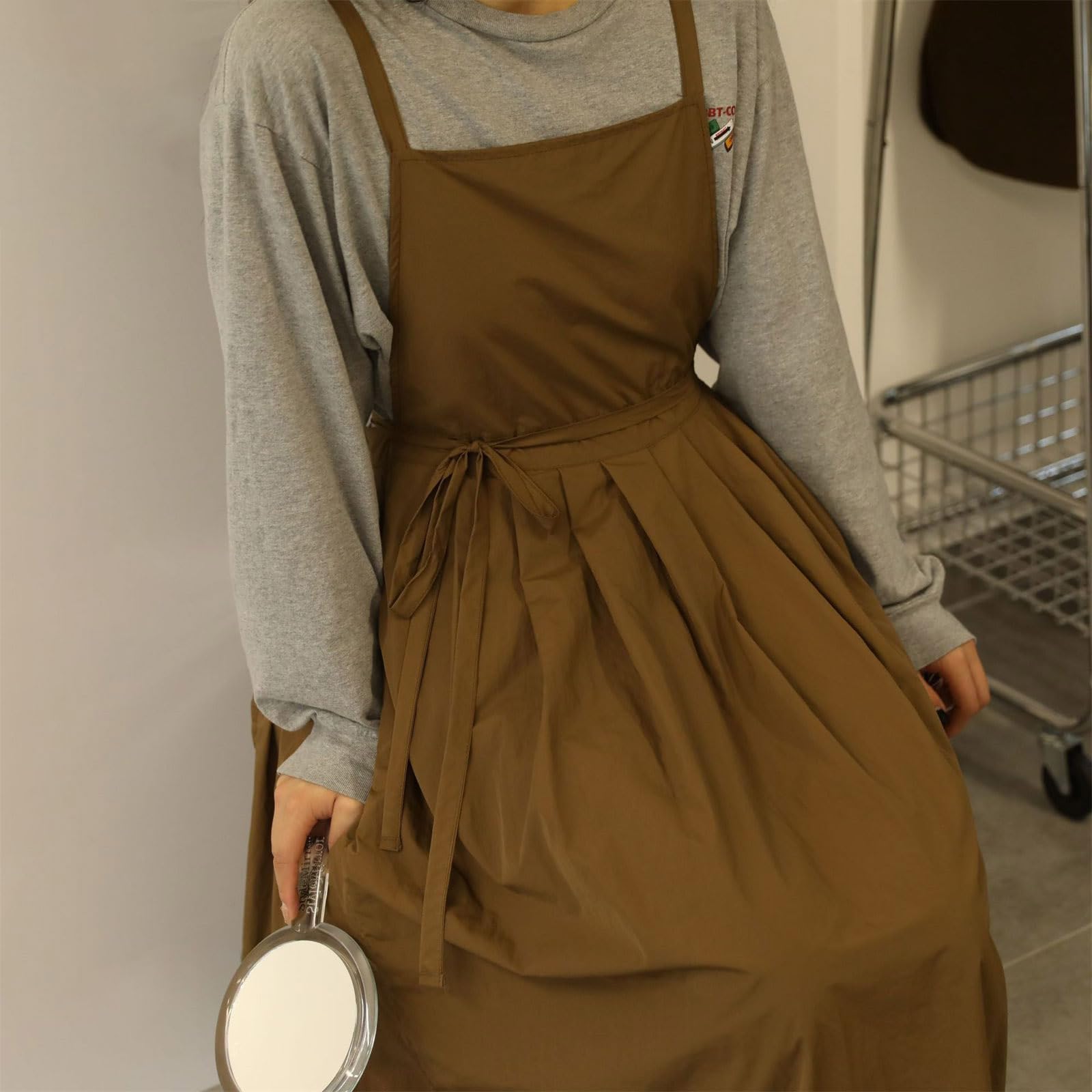 PANGBOER Delantal protector multiusos Vestido plisado impermeable de nailon para artes de repostería y manualidades Delantal de cocina transpirable