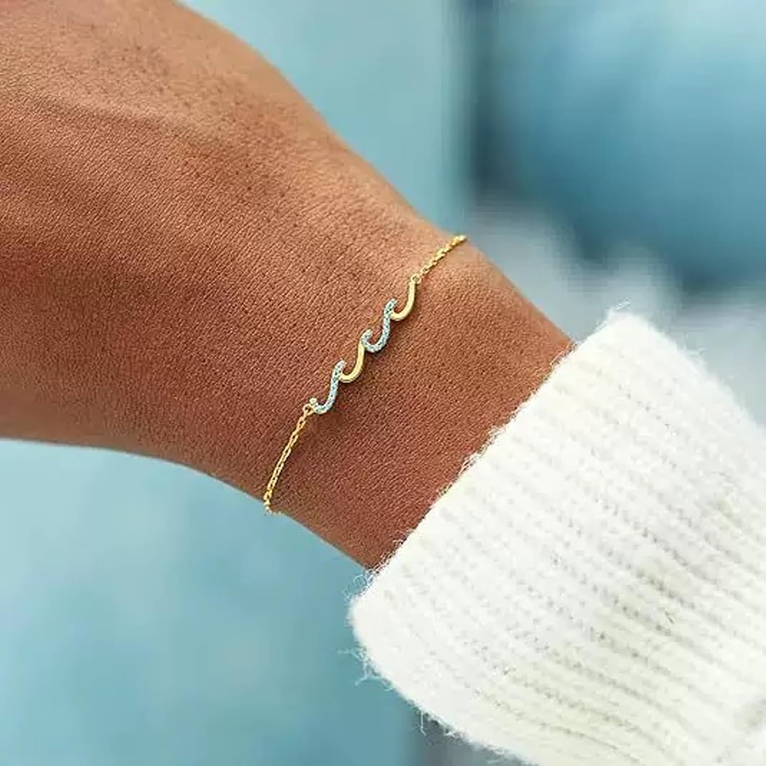 Wave Bracelet Gifts for Women, Silver Gold Waves of Life Bracelet Christmas Birthday Gift for Friend Daughter Mom Granddaughter Niece Bestie BFF Sister - Image 8