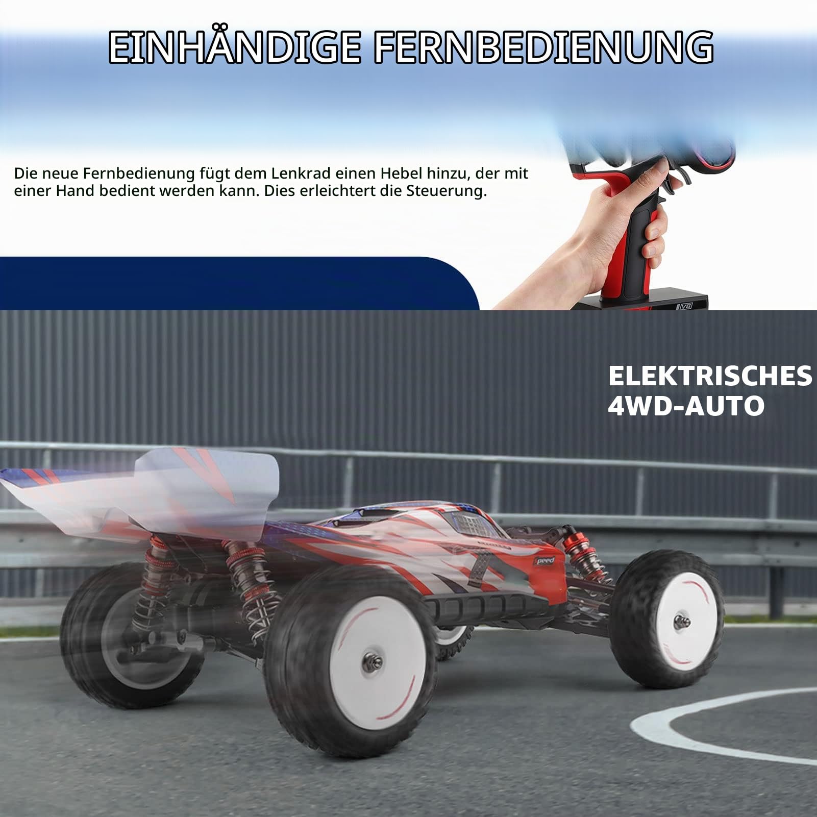 Goolsky Ferngesteuertes Auto, 1/12 RC Auto 60KM/H Hochgeschwindigkeits 4WD Geländewagen 2.4GHz RC Car Crawler mit 2000mAh Batterie, Bürstenloser Motor, RC Buggy Geschenke