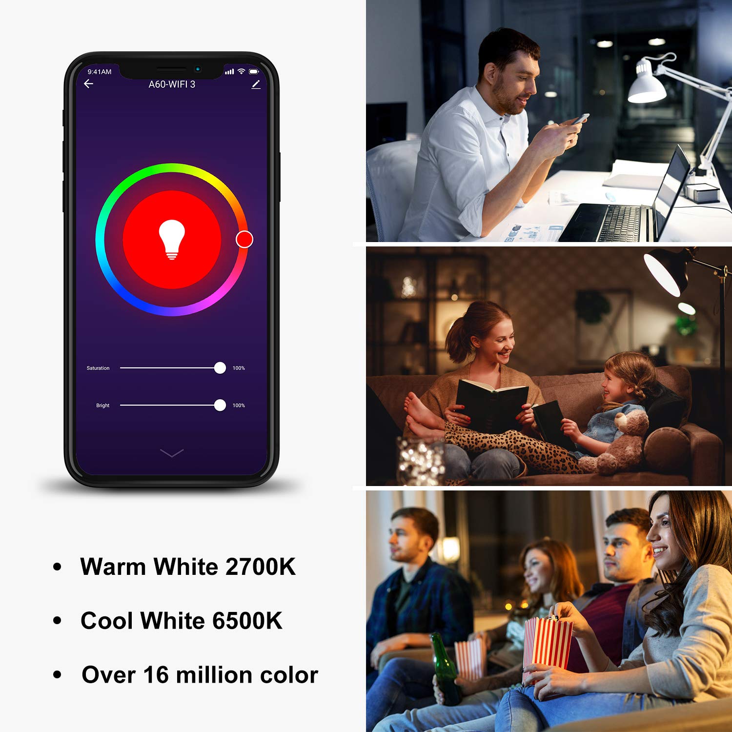Lampadina Smart WiFi Mycket E27 9W | RGBW Milioni Di Colori | Compatibile Alexa/Google Assistant - Foto 11