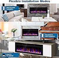 Vista 7 de 31 Inch Electric Fireplace Recessed and Wall Mounted, Fireplace Heater and Linear Fireplace, Ultra-Thin Electric Fireplace, Low Noise, with Timer